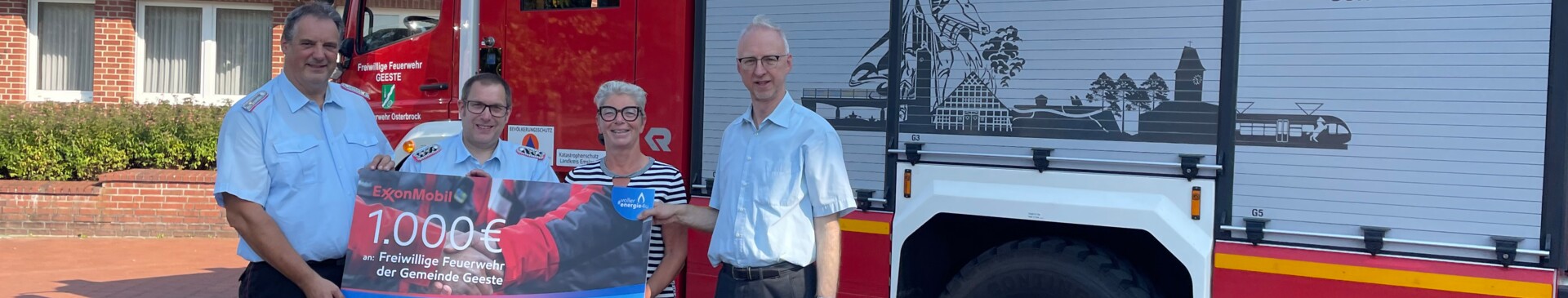 Spendenübergabe Exxon Feuerwehr Osterbrock